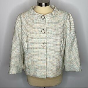 Merona Pastel Tweed Large Button Crop Blazer